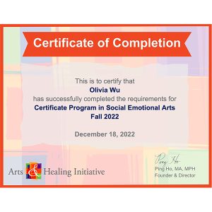 SEA Facilitator trained through Arts & Healing Initiative
